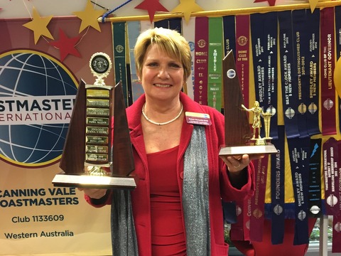 Robyn Richards DTM our Toastmaster of the Year for 2015-2016
